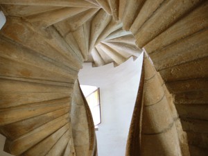Le double escalier à spirale du Burg à Graz